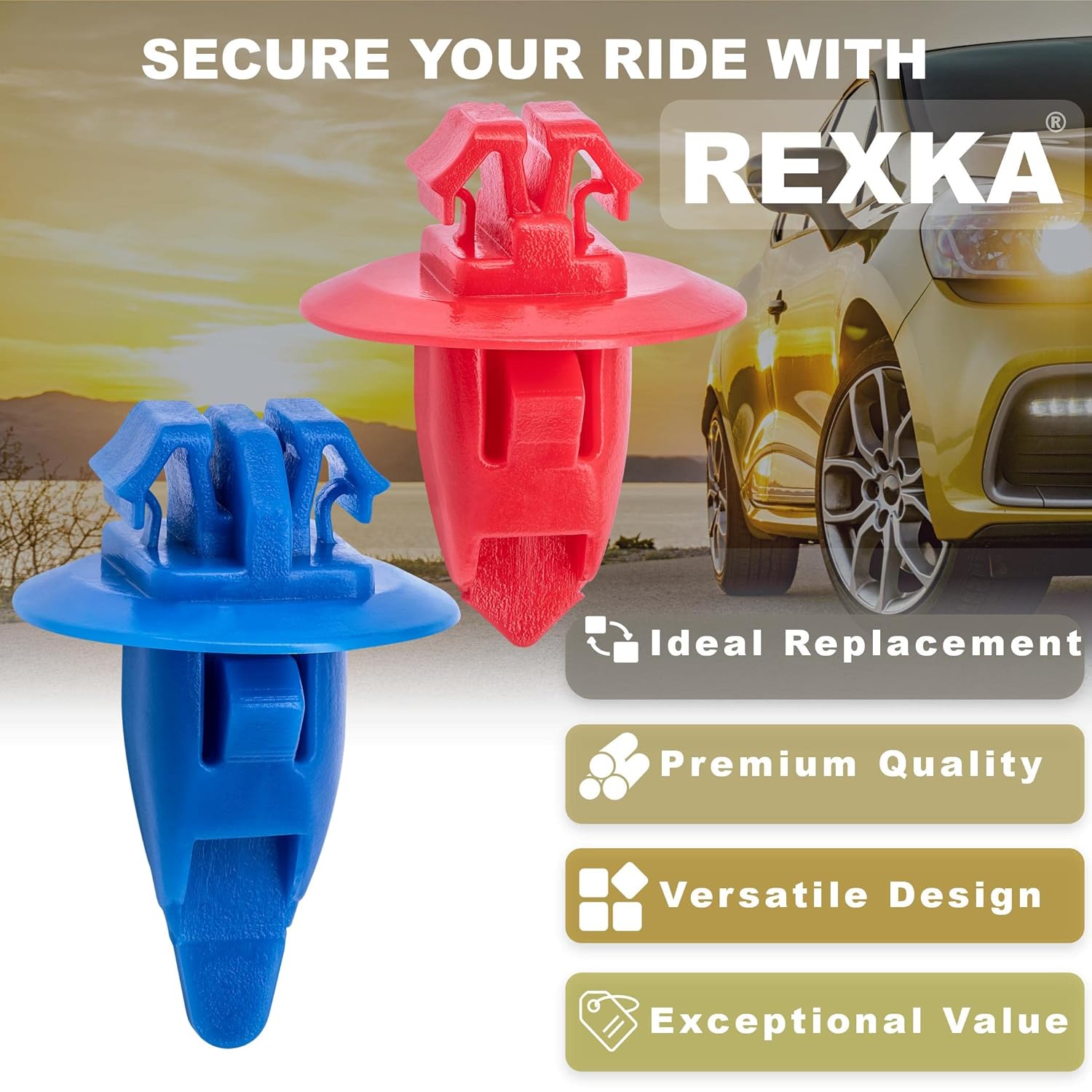 Rexka Juego de 10 clips para guardabarros de rueda para Toyota 90904-67037 y 90904-67036 4Runner Sequoia Tacoma Tundra