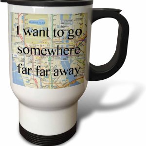 3dRose I Want To Go Somewhere Far Far Away – Taza de viaje, 14 onzas, acero inoxidable 3dRose I Want To Go Somewhere Far Far Away – Taza de viaje, 14 onzas, acero inoxidable
