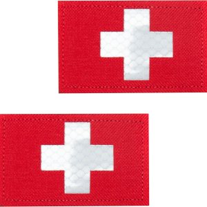 2 parches médicos reflectantes IR tácticos militares, infrarrojos IR EMT MED médico de la Cruz Roja Moral gancho y bucle insignia de primeros 2 parches médicos reflectantes IR tácticos militares, infrarrojos IR EMT MED médico de la Cruz Roja Moral gancho y bucle insignia de primeros