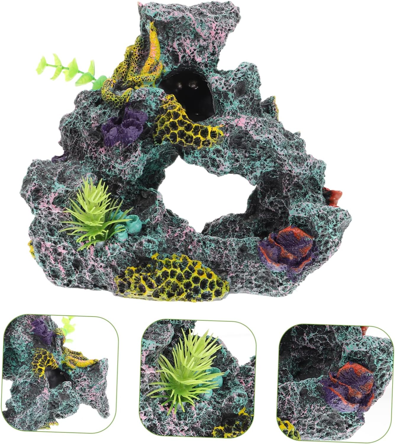 Paisajismo Simulación Rockery Decoración de reptiles Tanque de reptiles Planta Rocas Acuario Refugio Acuario Escondite Piedra pecera Paisajismo