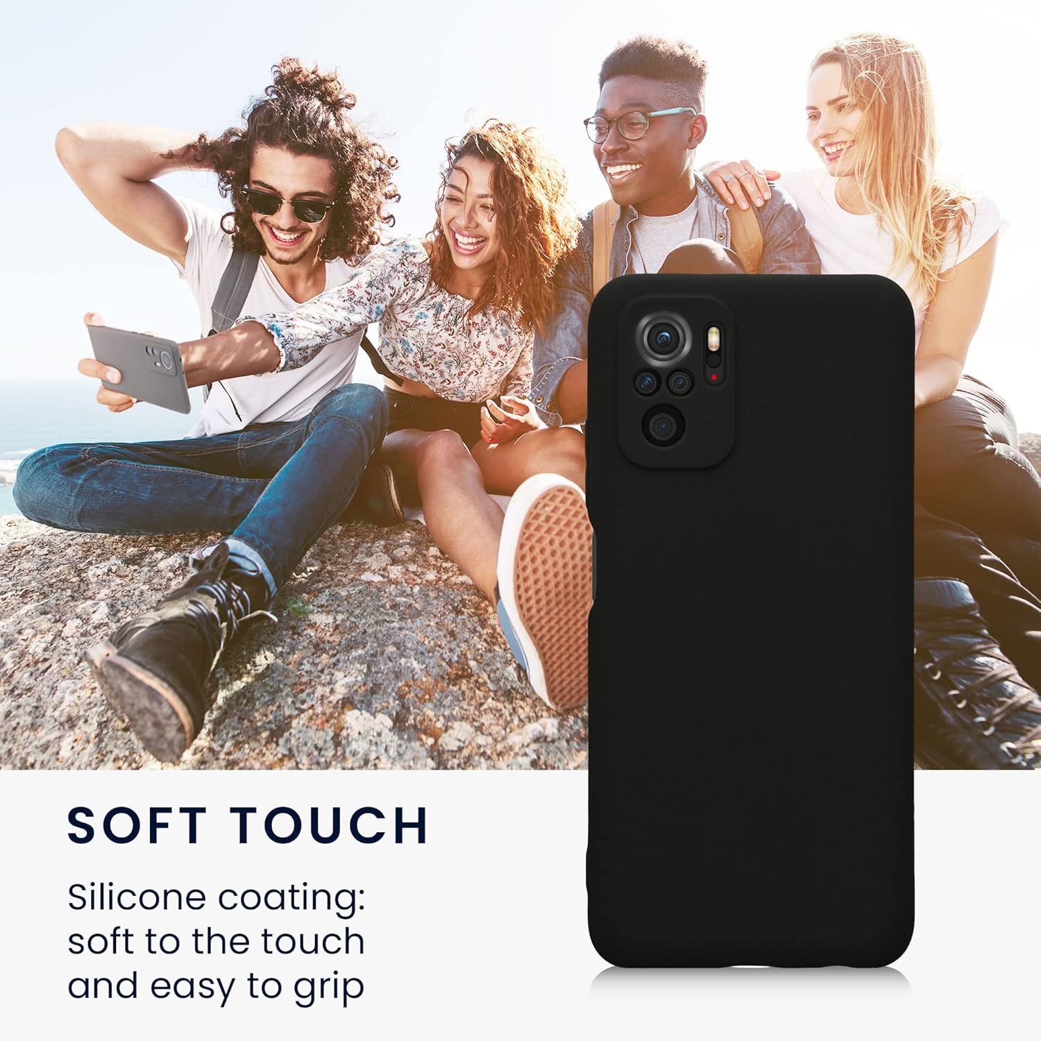 kwmobile Funda compatible con Xiaomi Poco M5s – Funda protectora delgada para teléfono TPU – Acabado mate suave – Negro mate