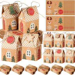 Qeeenar 200 bolsas de regalo de papel kraft de Navidad, 6 estilos, bolsas de dulces de Navidad, cajas de dulces de Navidad para galletas, regalos de Qeeenar 200 bolsas de regalo de papel kraft de Navidad, 6 estilos, bolsas de dulces de Navidad, cajas de dulces de Navidad para galletas, regalos de