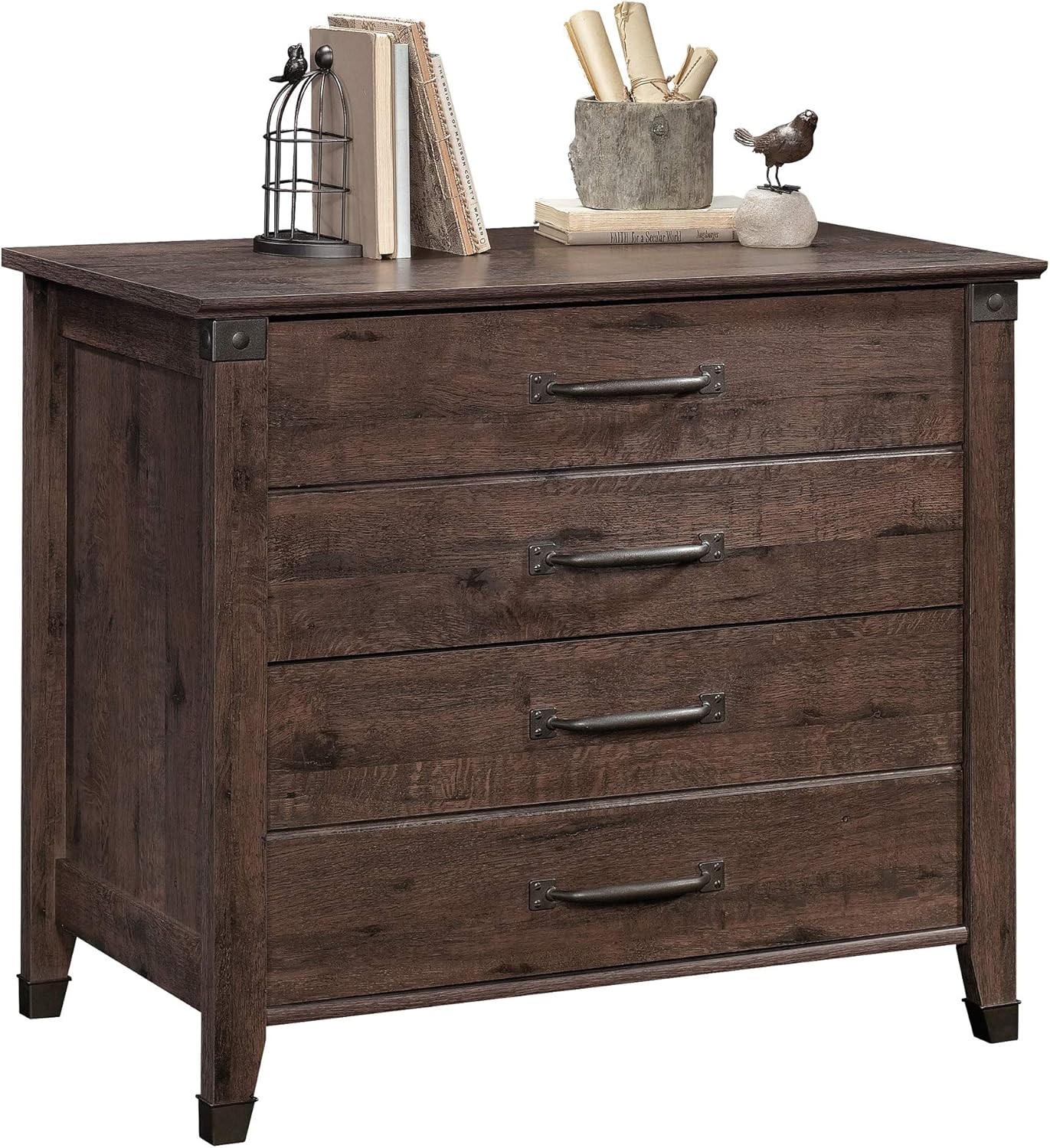 Sauder Carson Forge – Archivador lateral, acabado roble café
