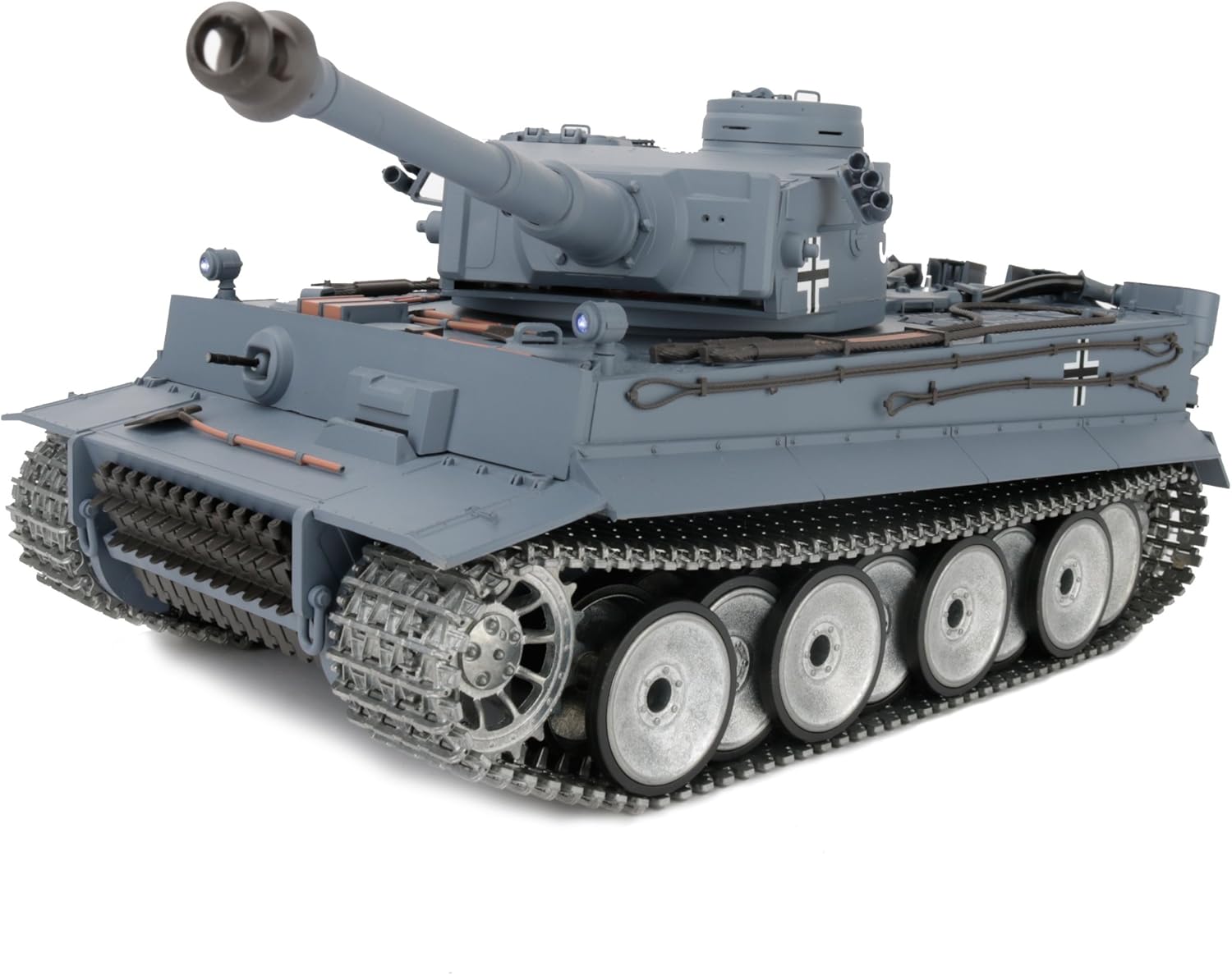 116 2.4ghz control remoto alemán tigre I gris color tanque adultos modelo juguete (actualizadorueda de carretera de metal y orugas y rueda dentada y