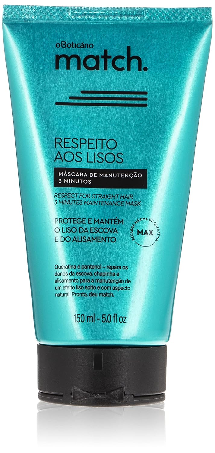 Boticario – Linha Match (Respeito aos Lisos) – Mascara Capilar 3 Minutos 150 Ml – Colección (Cabello Liso) – Máscara de pestañas 3 Minutos 5 Fl Oz
