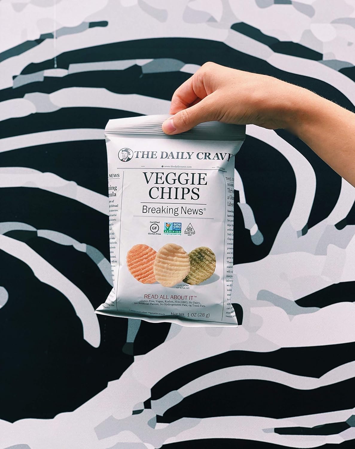 The Daily Crave Veggie Chips, 1 oz (paquete de 24) verduras fritas, Kosher, crujiente, vegano