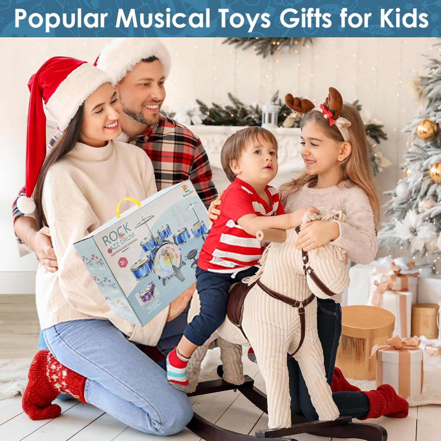 Juego de batería para niños pequeños de 1 a 3 años con silla mejorada, juego de batería para niños de 3 a 5 años, juguetes musicales para niños y