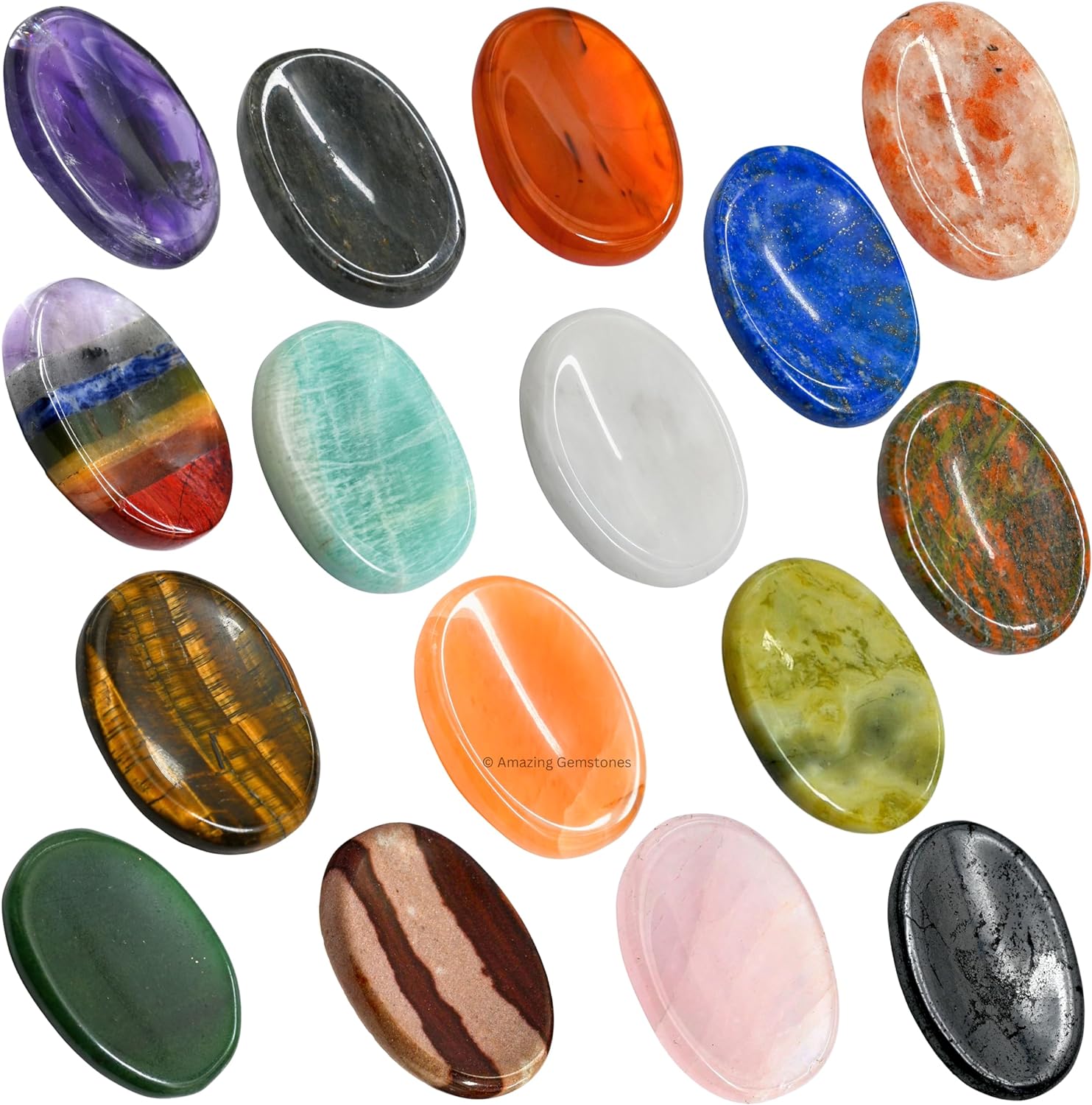 Paquete de 11 piedras de preocupación a granel  Piedras curativas de cristales a granel de primera calidad para ansiedad, estrés, meditación de