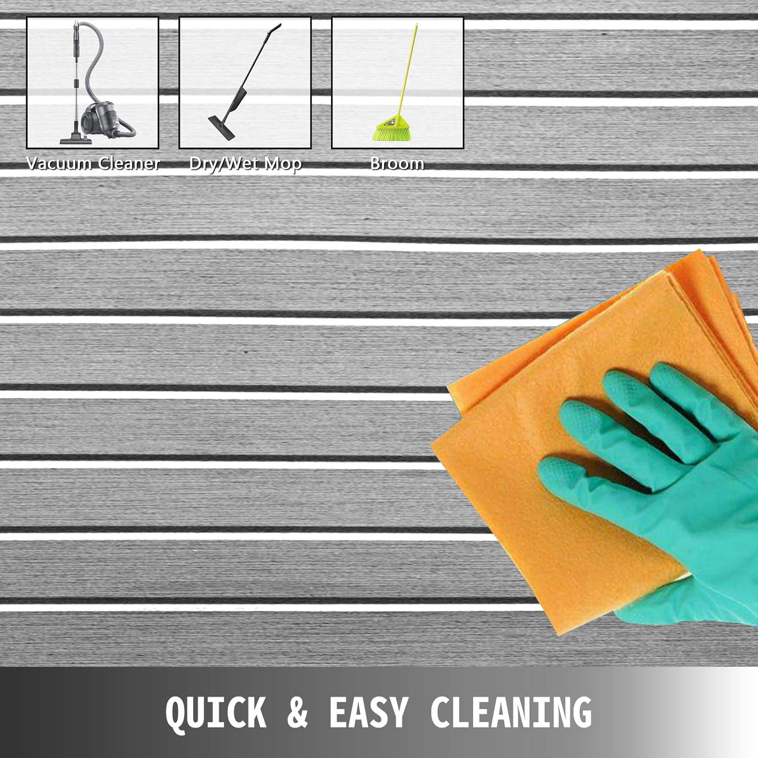 Happybuy Hoja de espuma EVA para cubierta de lancha de teca sintética de 0.236 pulgadas de grosor, antideslizante, autoadhesiva para yates marinos,