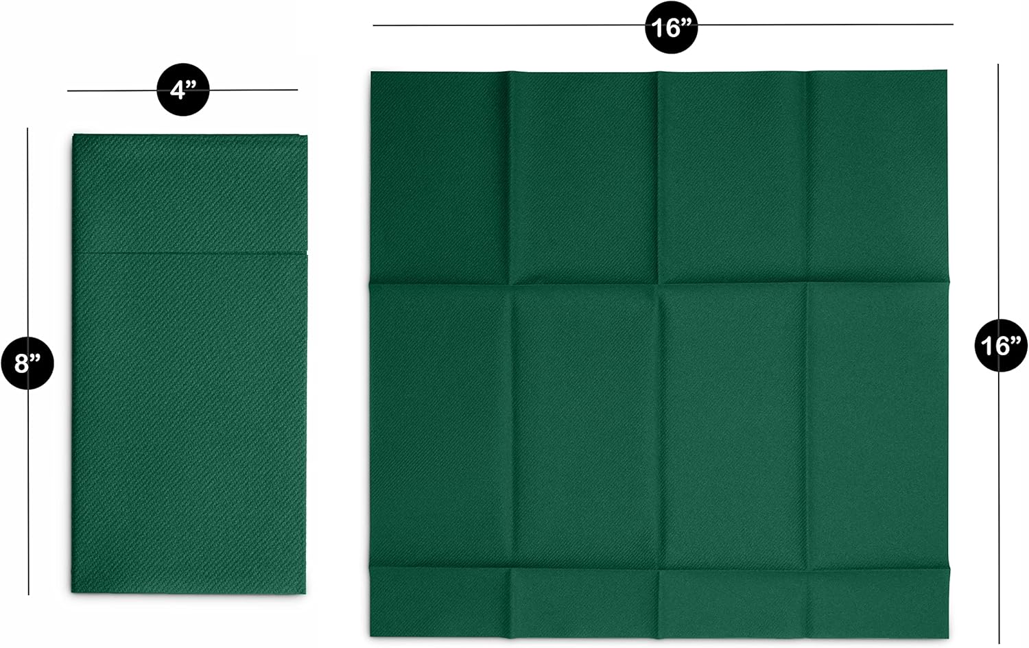 Servilletas desechables de lino con bolsillo integrado para cubiertos, paquete de 50 servilletas de papel preplegadas verdes para cenas, bodas o