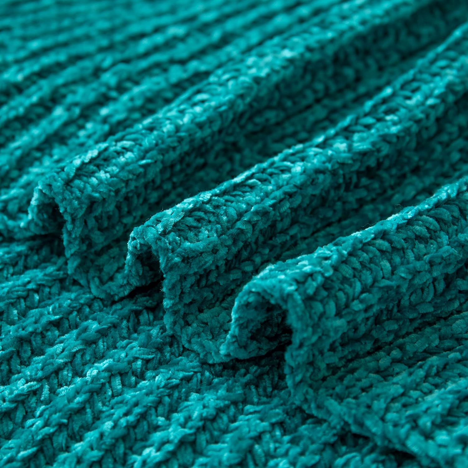 Aormenzy Manta de felpilla verde azulado para sofá, manta de punto azul turquesa, suave y acogedora manta decorativa para sofá, cama y silla