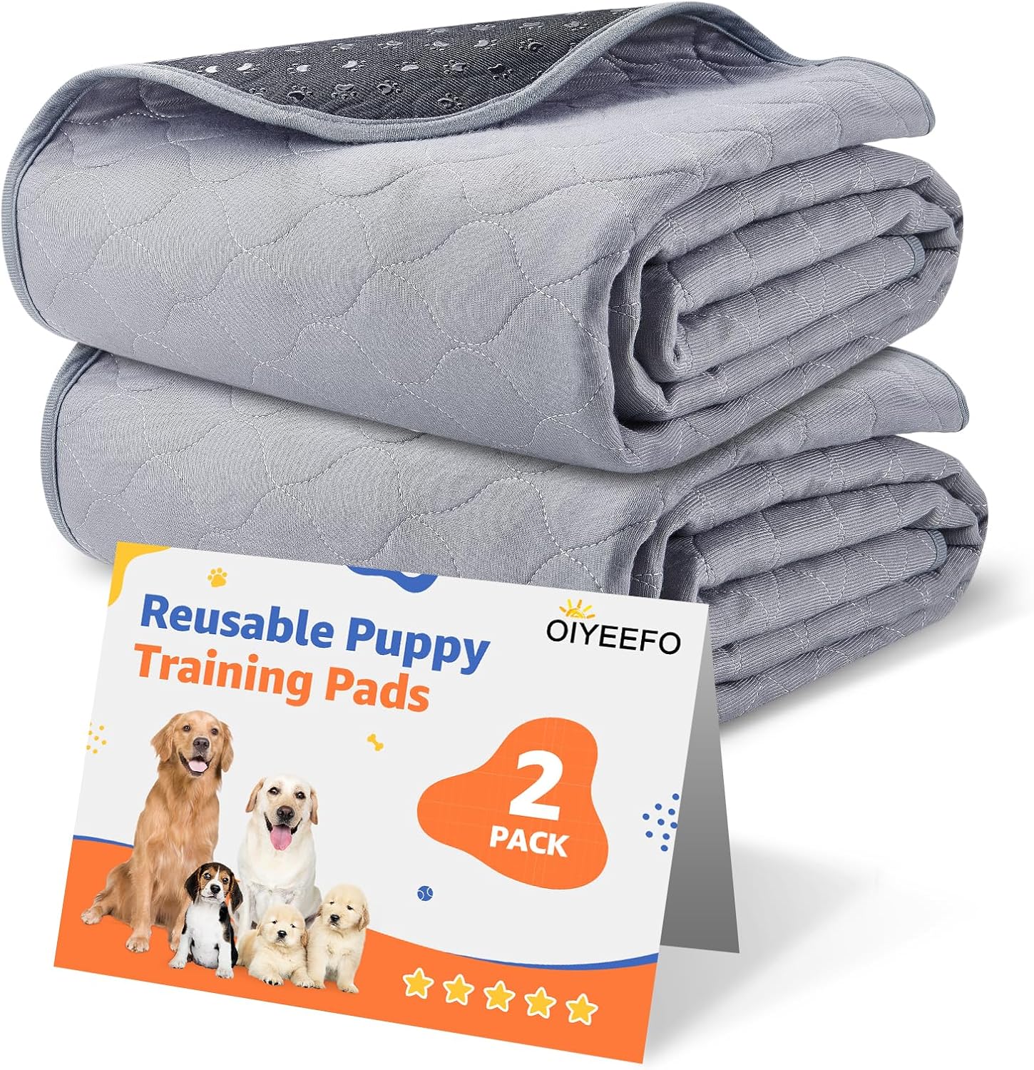Oiyeefo Almohadillas lavables para orina de perro, paquete de 2 alfombrillas reutilizables antideslizantes y lavables para orina de perros para