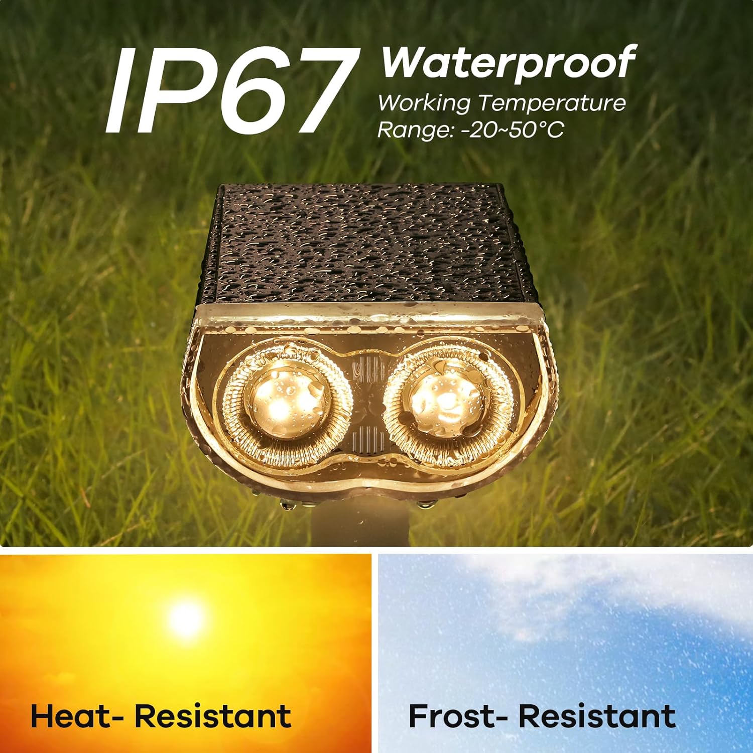 Linkind StarRayS – Luces solares para exteriores, 2 en 1, luces solares impermeables IP67, iluminación exterior eficiente y duradera para jardines y