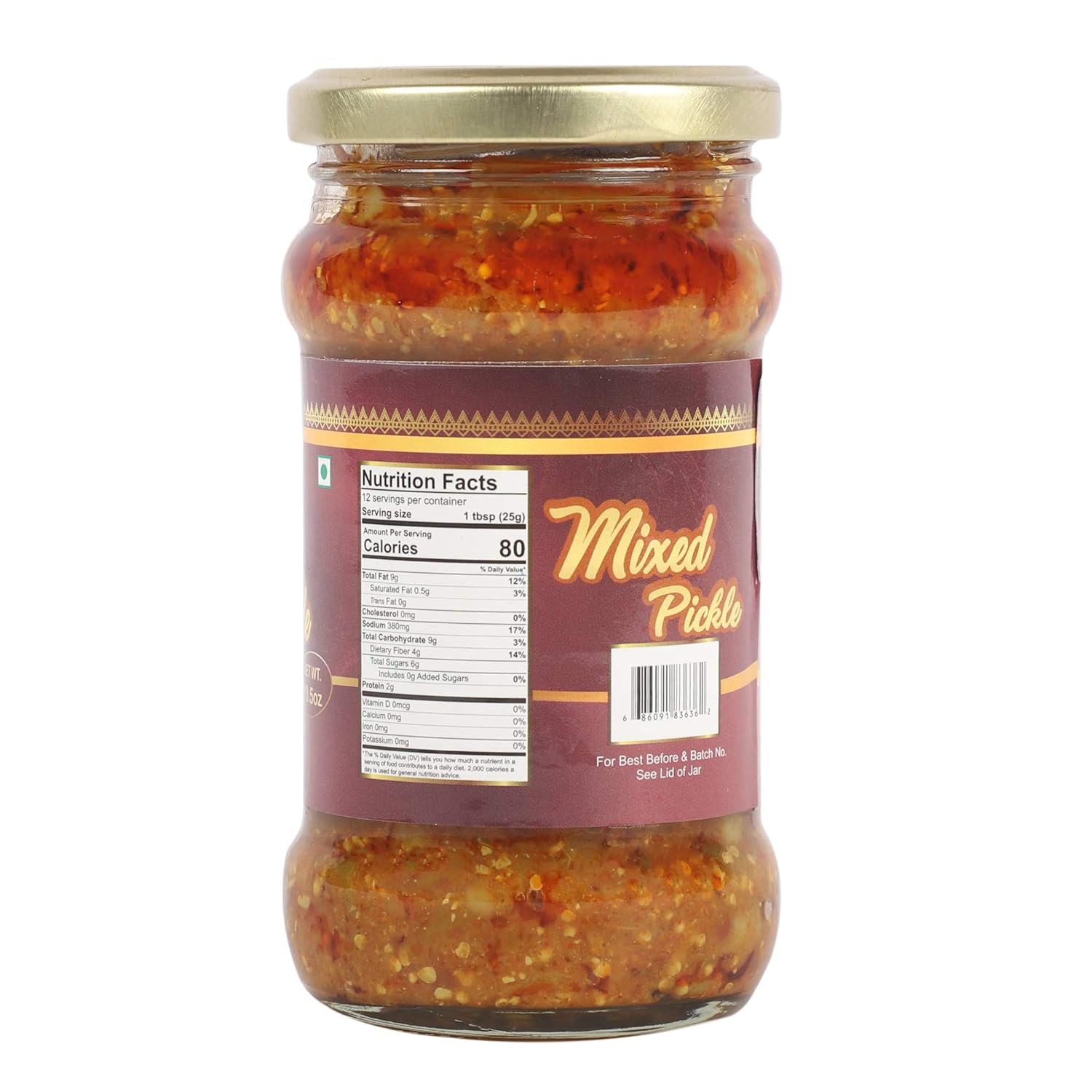 TAJ Pepinillo Mixto  Achar Mixto  Trozos de zanahoria con mango y lima  (10.58 oz)