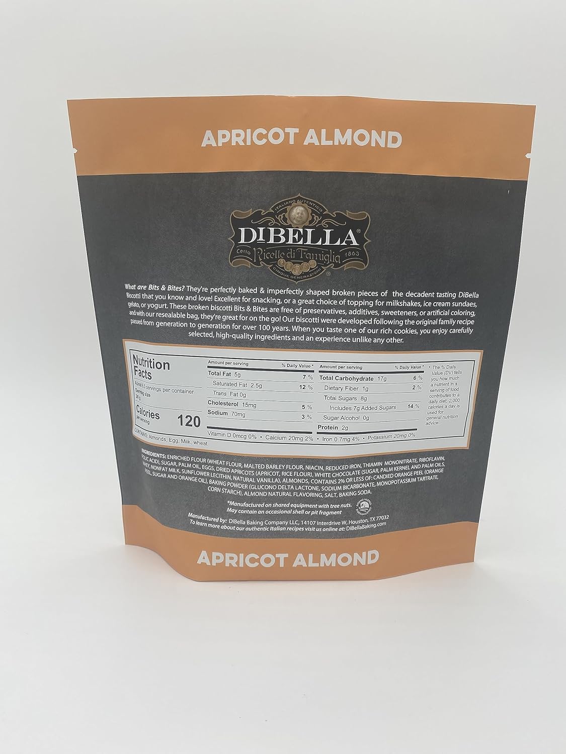 Dibella Biscotti Broken Bits and Bites, 7 oz  Same Great Biscotti Just Imperfect Broken Shapes (almendra albaricoque)