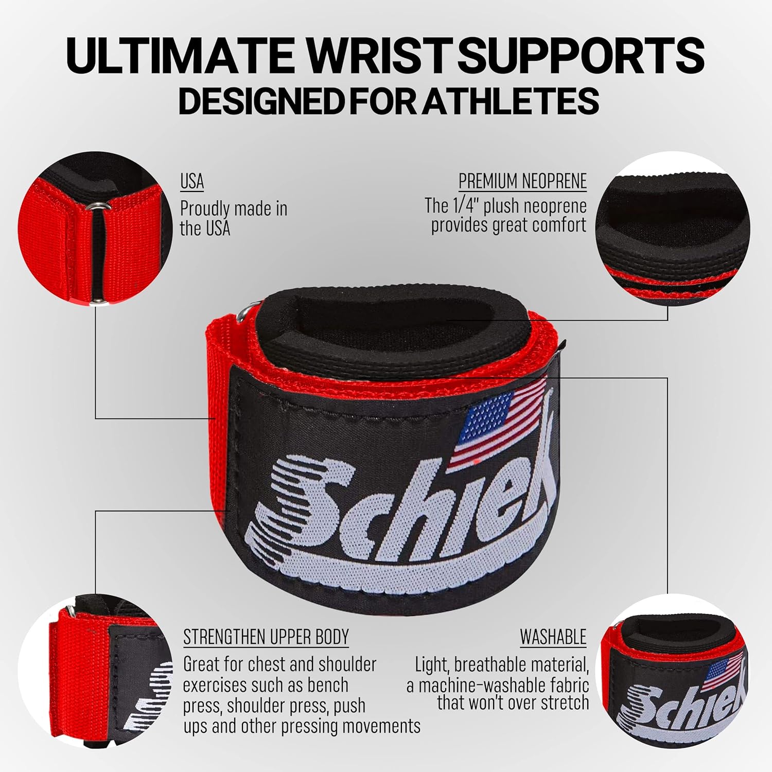 Schiek Muñeca deportiva modelo 1100 WS Ultimate para levantamiento de pesas