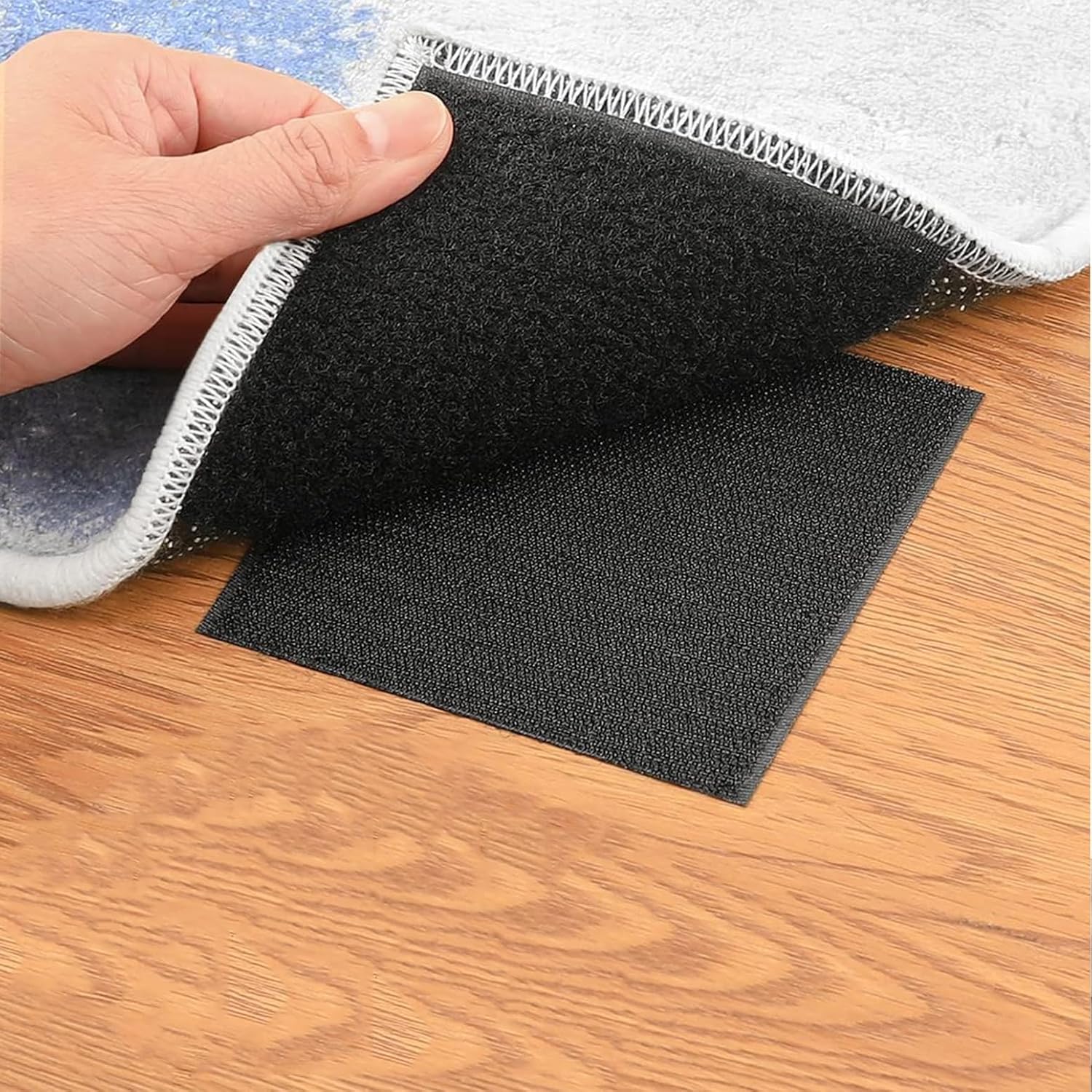 18 piezas de agarre para alfombras para suelos de madera dura, adhesivos de doble cara debajo de la alfombra, agarres antideslizantes para alfombras