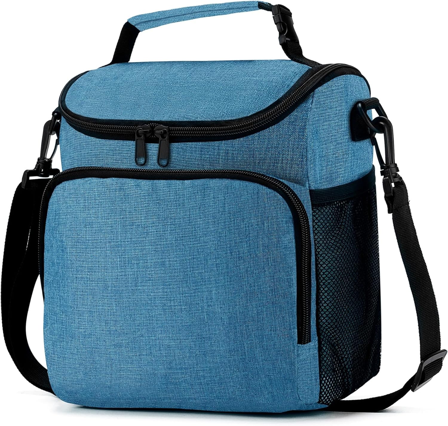 Lonchera para hombres, bolsa de almuerzo aislada para mujer con correa de hombro ajustable, bolsa enfriadora con soporte para bebidas para adultos,