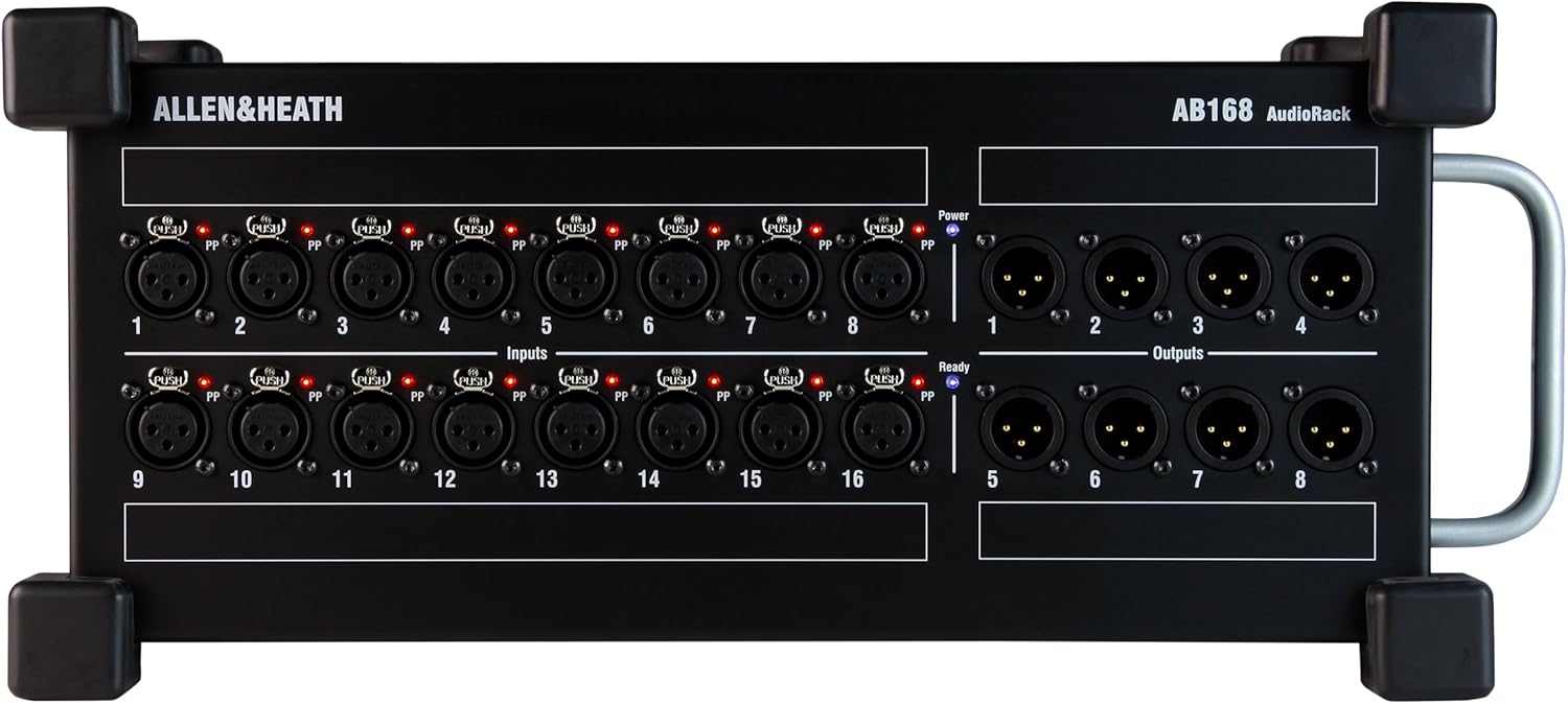 Allen & Heath AB168 Rack de audio remotocaja de escenario portátil para GLD y serie Qu, 16 entradas XLR, 8 salidas XLR (AH-AB-168)