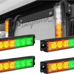 NanoFlare 5.25″ 6W Verde ámbar LED intermitente cabeza de luz estroboscópica clase SAE 1 72 modos de flash múltiples unidades sincronizables Montaje NanoFlare 5.25″ 6W Verde ámbar LED intermitente cabeza de luz estroboscópica clase SAE 1 72 modos de flash múltiples unidades sincronizables Montaje