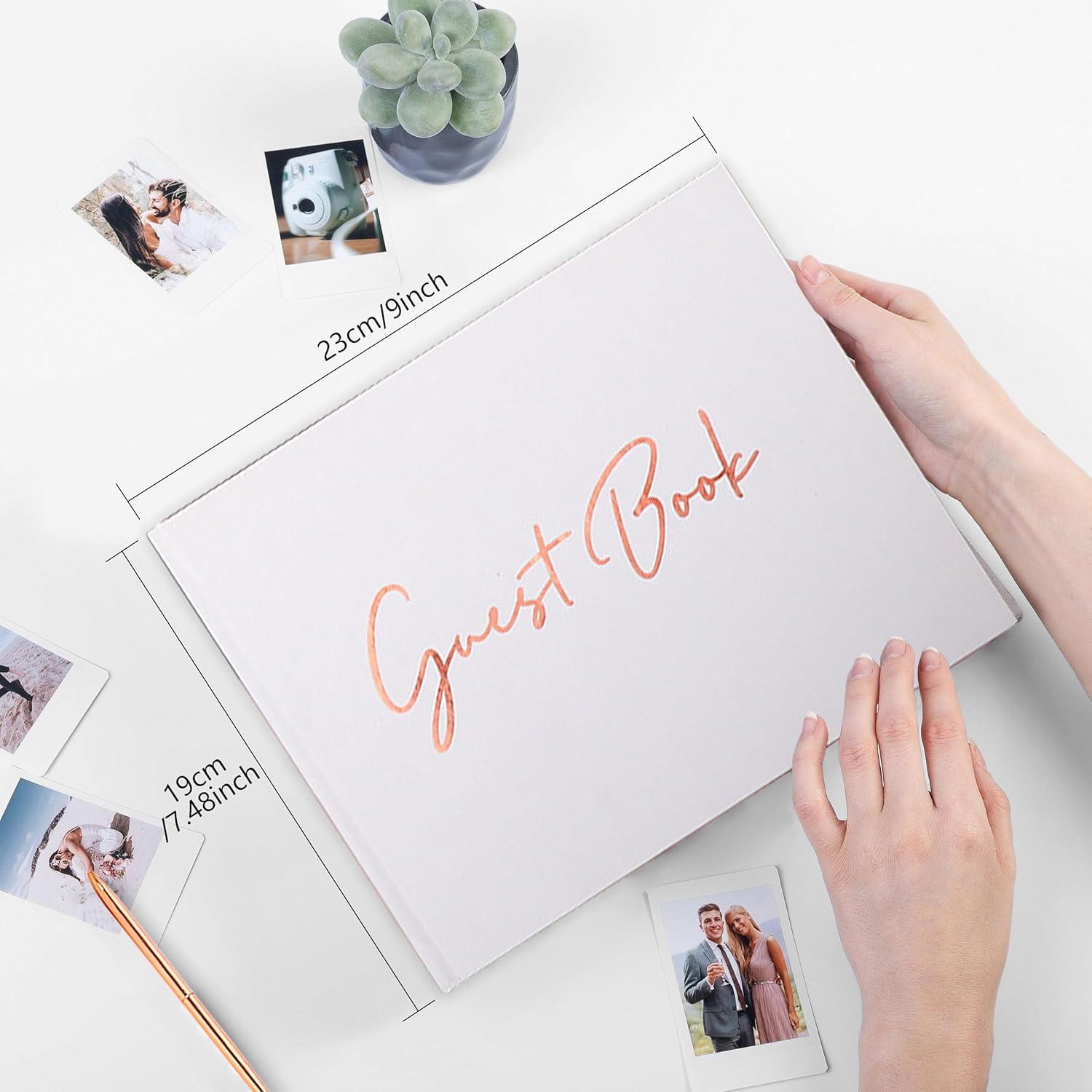 Libro de invitados de boda con bolígrafo, planificador de boda para inicio de sesión de invitados, decoraciones de cumpleaños 50, libros de votos