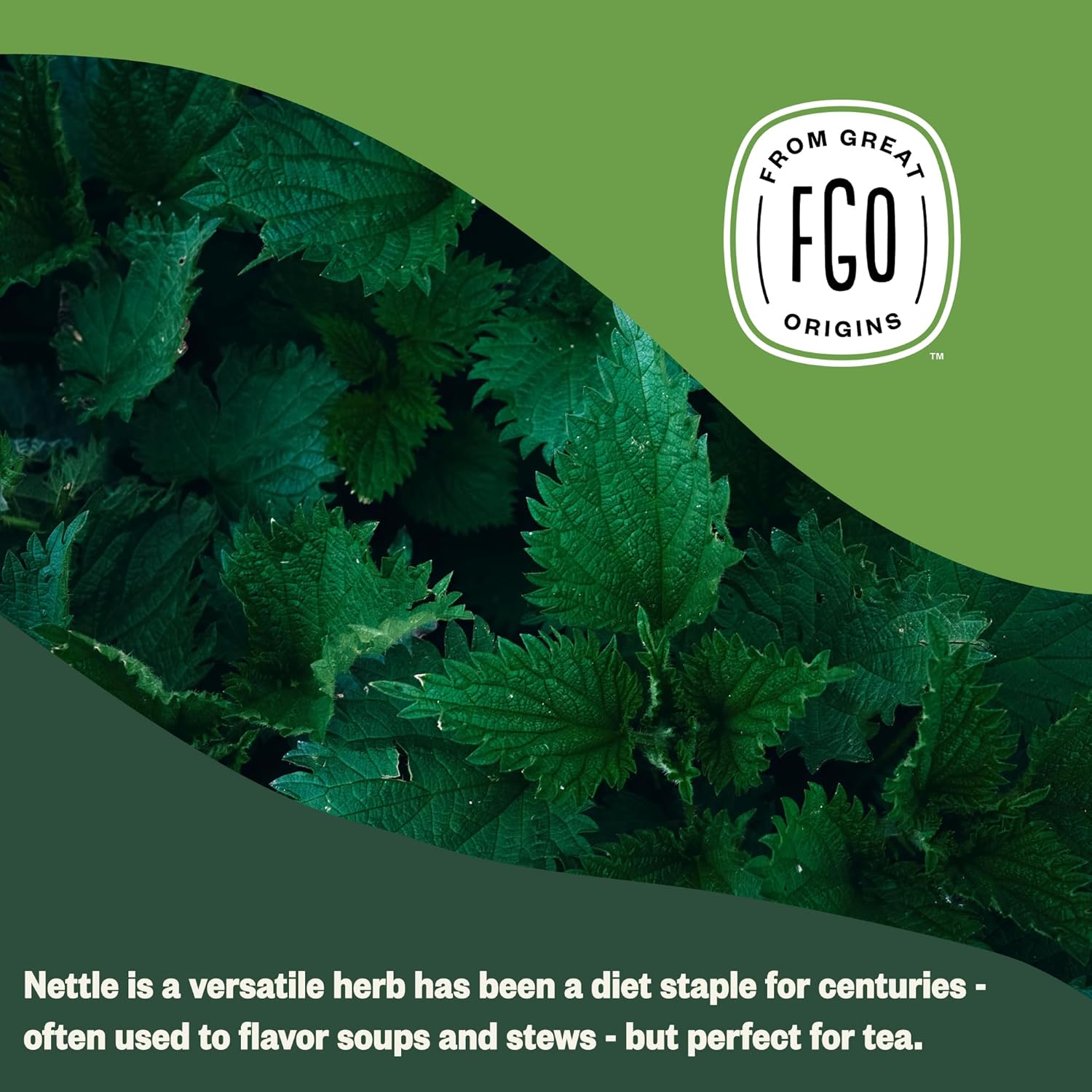 FGO Té de hojas sueltas de ortiga orgánica, bolsa de papel de estraza que se puede volver a cerrar, 4 oz, el embalaje puede variar (paquete de 1)