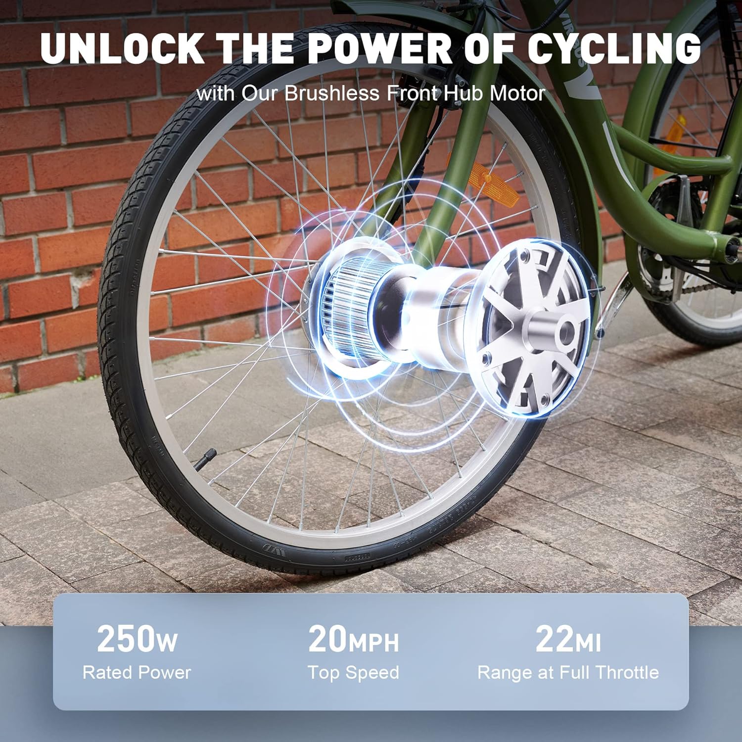 Viribus Triciclo eléctrico, triciclo eléctrico de 24 26 pulgadas para adultos con batería UL 36 V 13 Ah, motor de 250 W, bicicleta eléctrica de 3