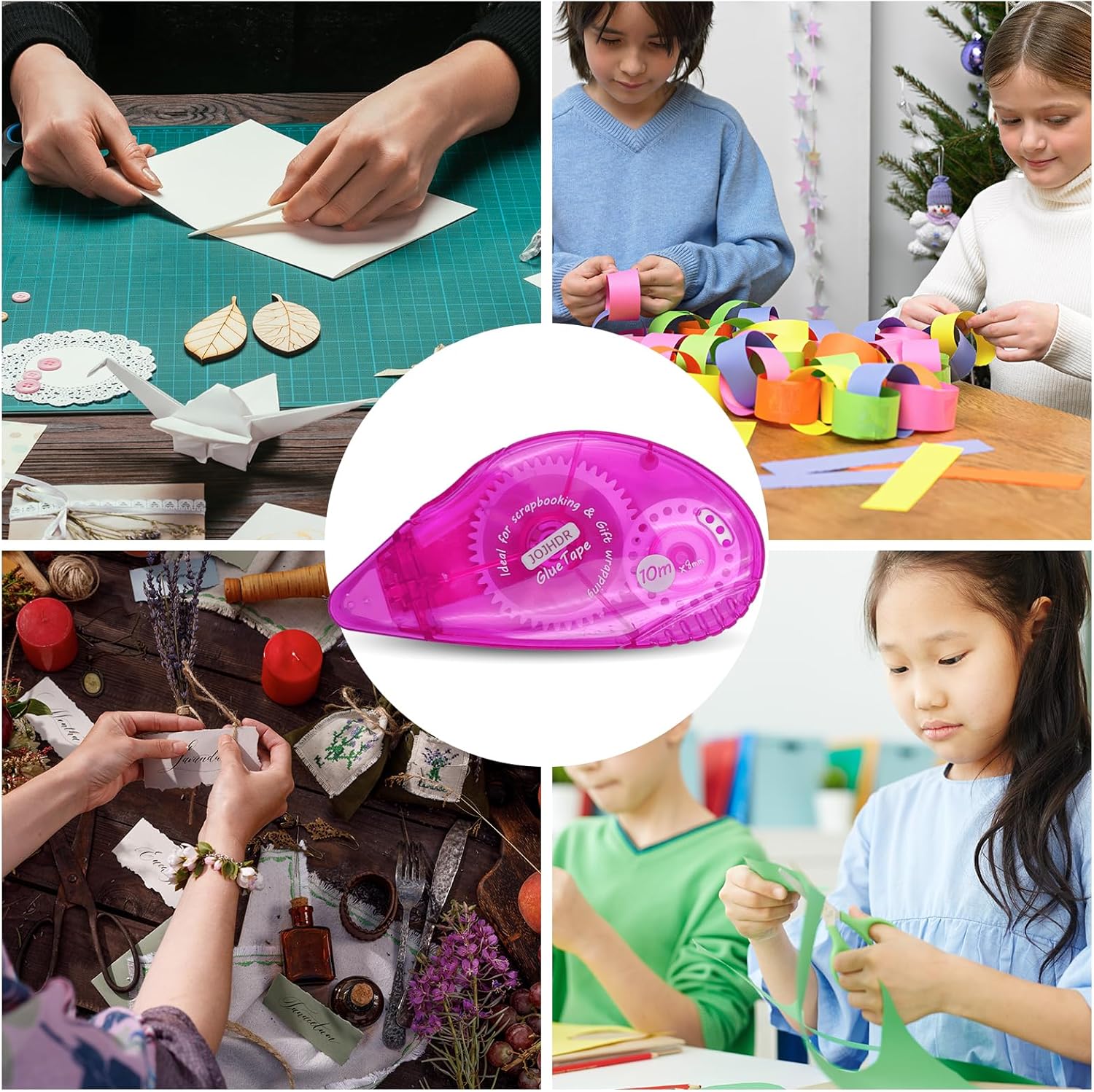Cinta adhesiva de doble cara, rodillo adhesivo para álbumes de recortes, para manualidades, tarjetas y álbumes de recortes, 0.3 x 360 pulgadas,