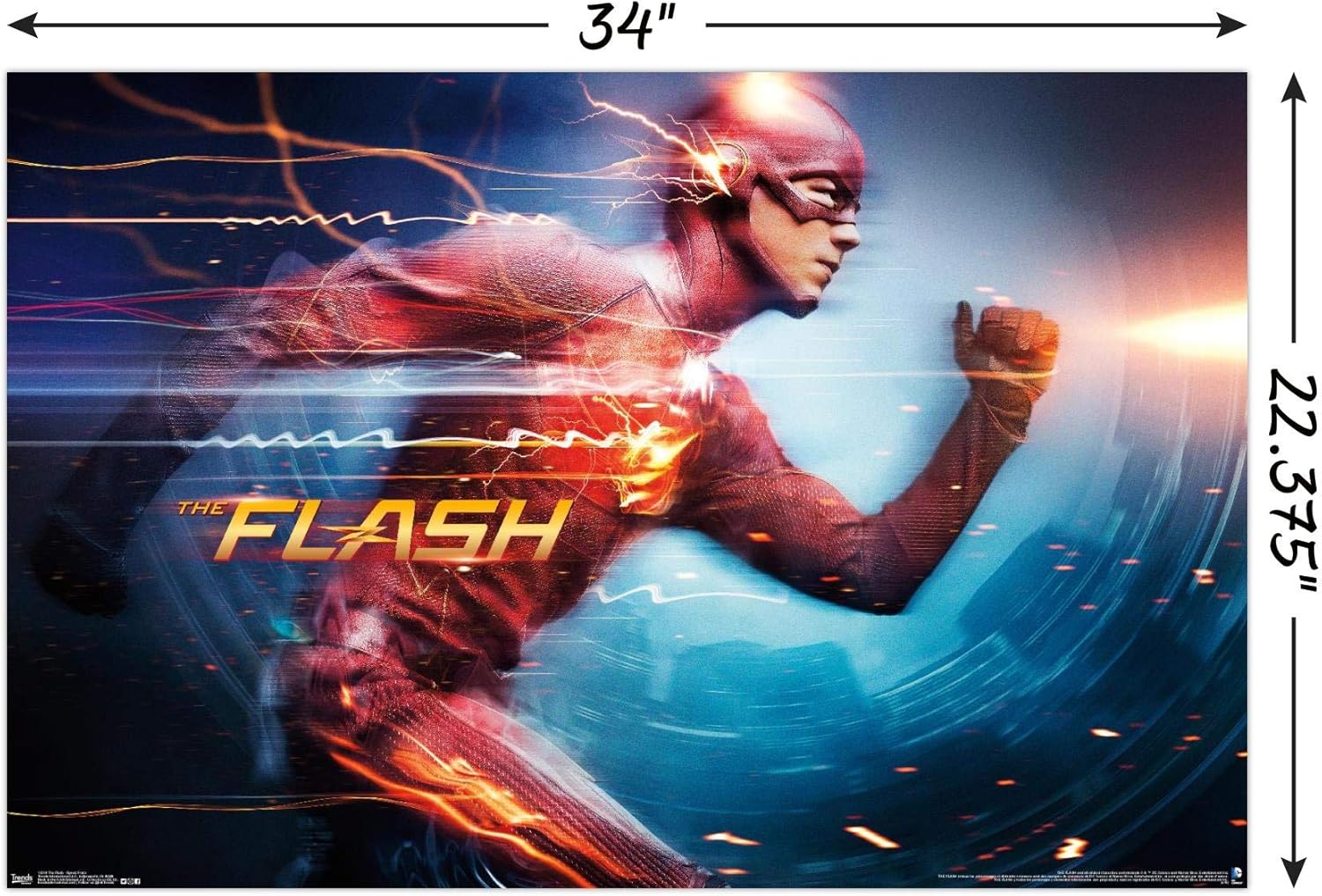 Trends International DC Comics TV-The Flash-Speed Force – Póster de pared, 22.375 x 34 pulgadas, paquete de póster y montaje prémium
