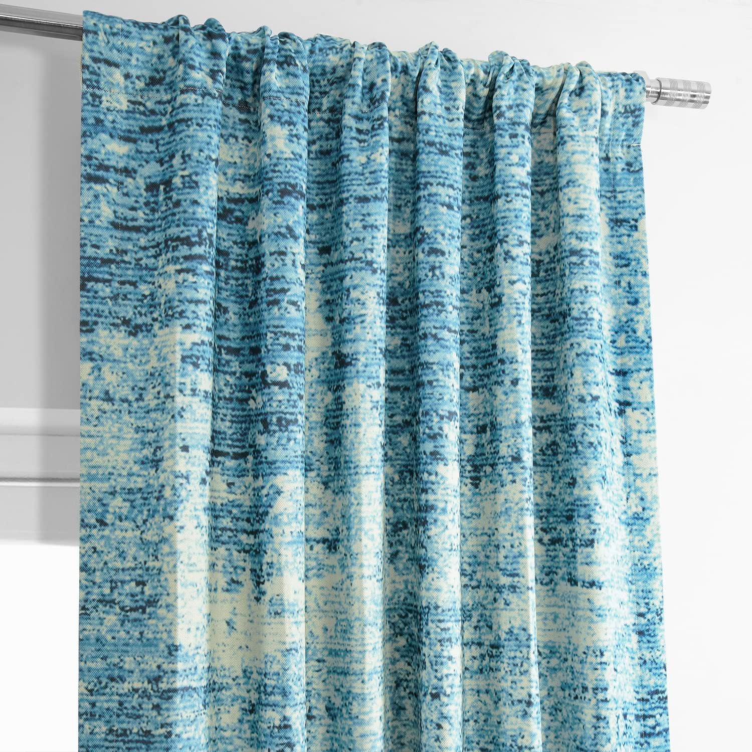 HPD Half Price Drapes BOCH-DLN2013A-108 – Cortinas opacas para dormitorio, 50 x 108 pulgadas, con textura de lino azul, (1 panel)