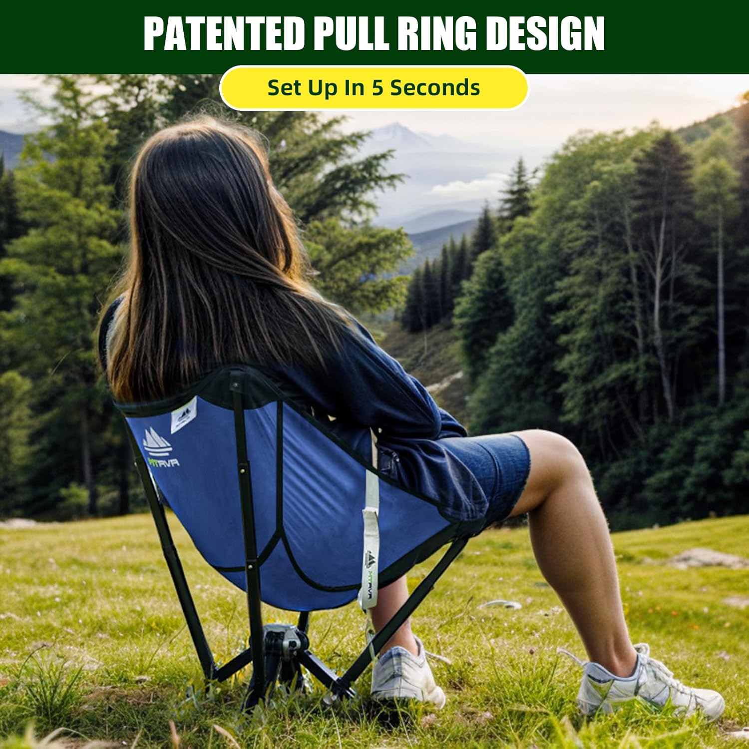 Silla plegable al aire libre y bolsa portátil, equipo de silla de camping para senderismo, mochilero, deporte, fútbol, playa, silla de campamento