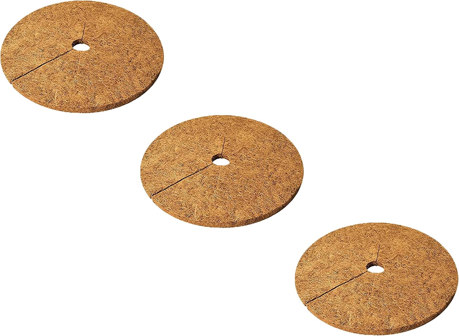Deepthi Alfombrilla de mantillo de fibra de coco para plantas, cubierta para macetas, protectores de anillos de árbol, disco de fibra de coco,