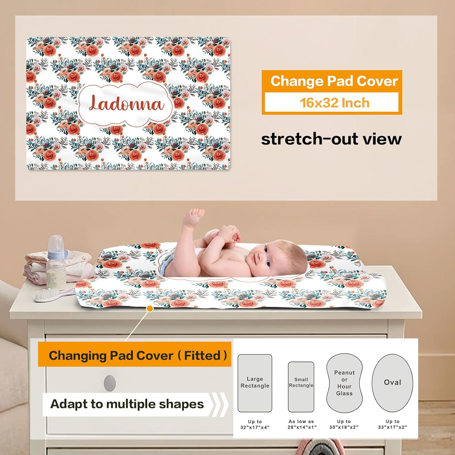 Juego de ropa de cama personalizada para cuna decoración personalizada para guardería, manta de bebé, sábana bajera para cuna, funda para cambiador,