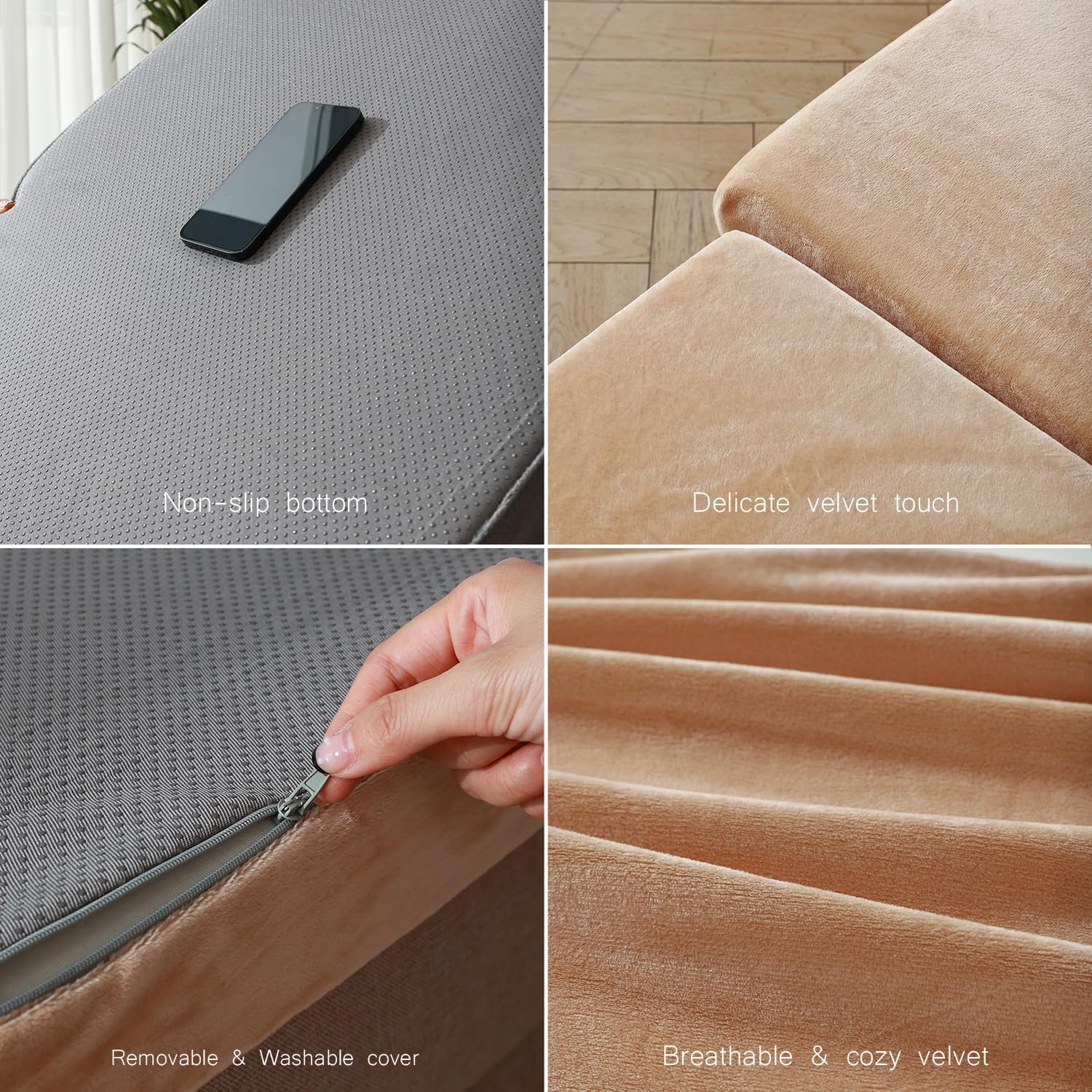 Cynefin Silla de sofá cama con colchón especializado, silla convertible cama otomana, cama otomana 4 en 1, almohada lumbar bolsillos laterales de