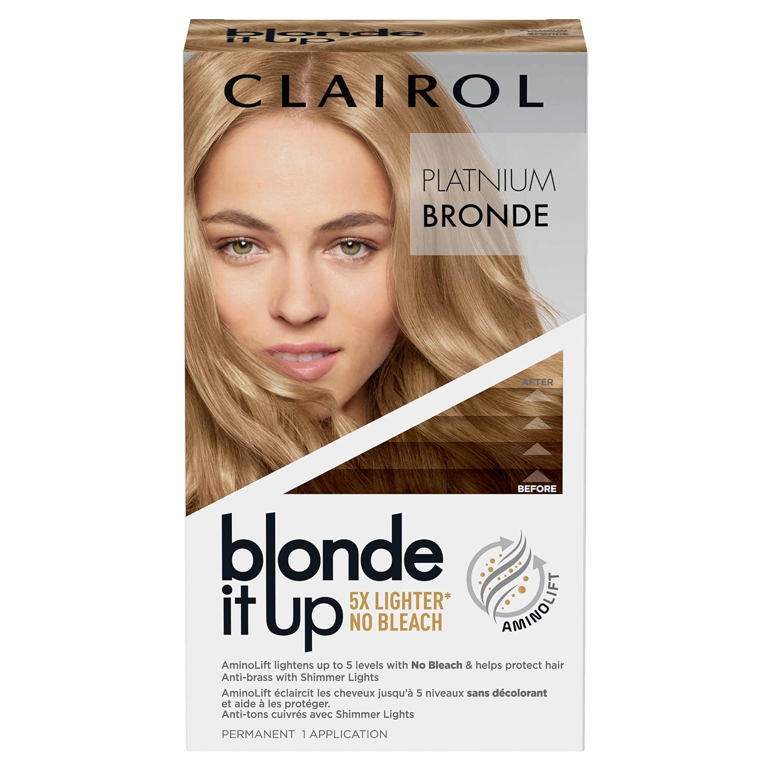 Clairol Blonde It Up – Tinte permanente para el cabello, color platino Bronde, paquete de 1 unidad