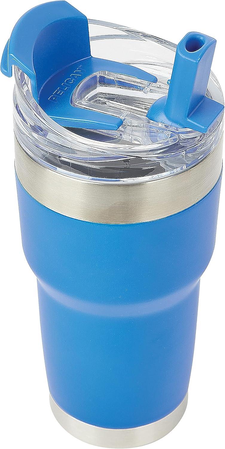 Pelican Hydration Pelican Traveler – Vaso aislado al vacío de 22 onzas, de acero inoxidable, doble pared, con tapa doble, taza de café aislada con