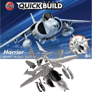 Airfix Quickbuild Harrier – Kit de modelado de plástico, color gris Airfix Quickbuild Harrier – Kit de modelado de plástico, color gris