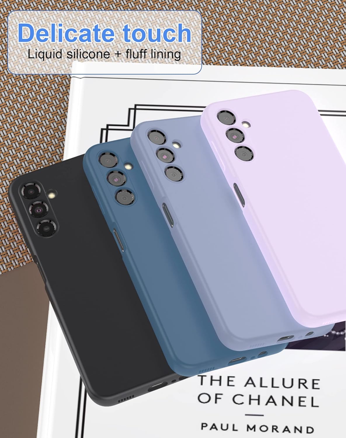 Foluu Funda de silicona para Samsung Galaxy A14 5G, funda protectora de goma de gel líquido con forro de microfibra suave, carcasa rígida delgada a
