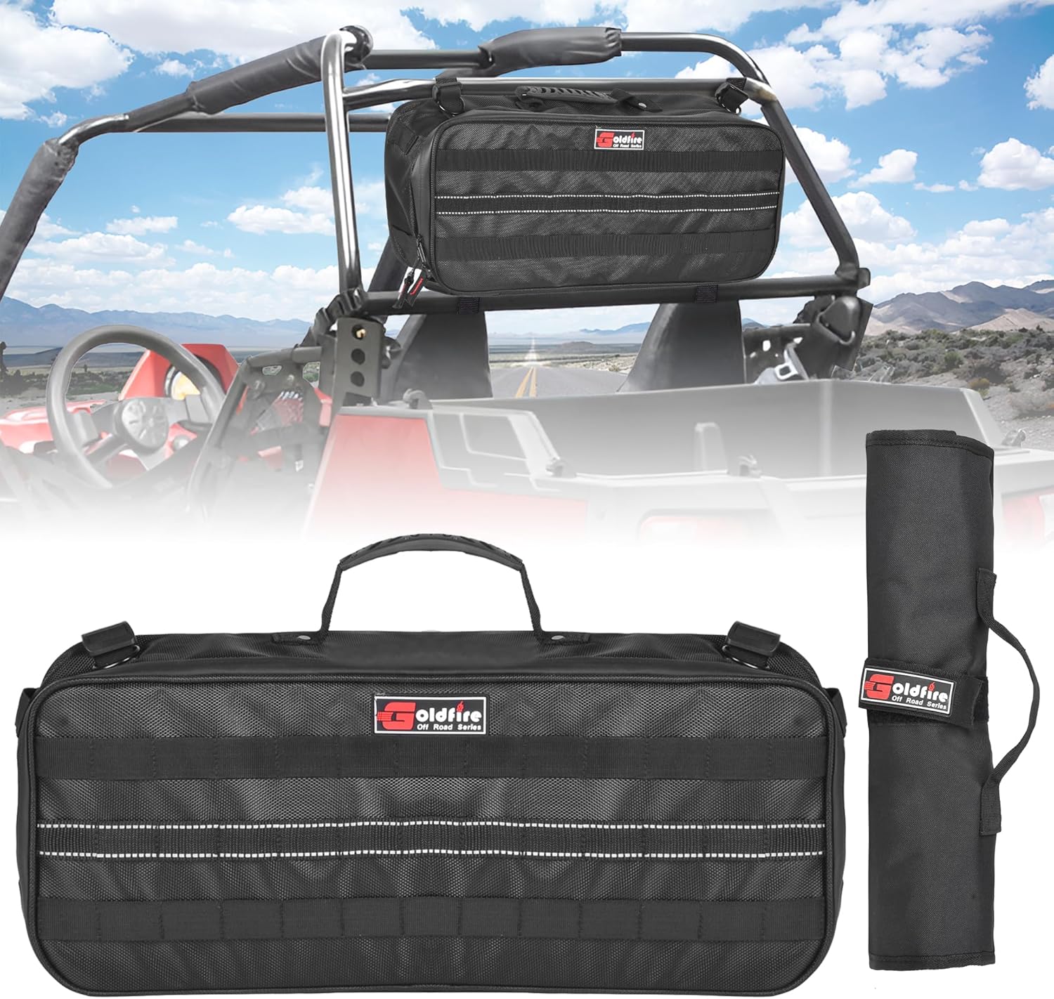 Bolsa enrollable de herramientas de 20 pulgadas, organizador grande de herramientas 2 en 1 con impermeable, resistente al agua, kit de herramientas