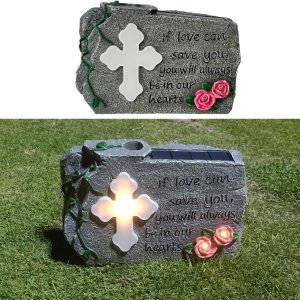 Cementerio de lápida para decoración de Halloween, decoración de tumba para cementerio a pérdida de memoria, luces solares de cruz de jardín, Cementerio de lápida para decoración de Halloween, decoración de tumba para cementerio a pérdida de memoria, luces solares de cruz de jardín,