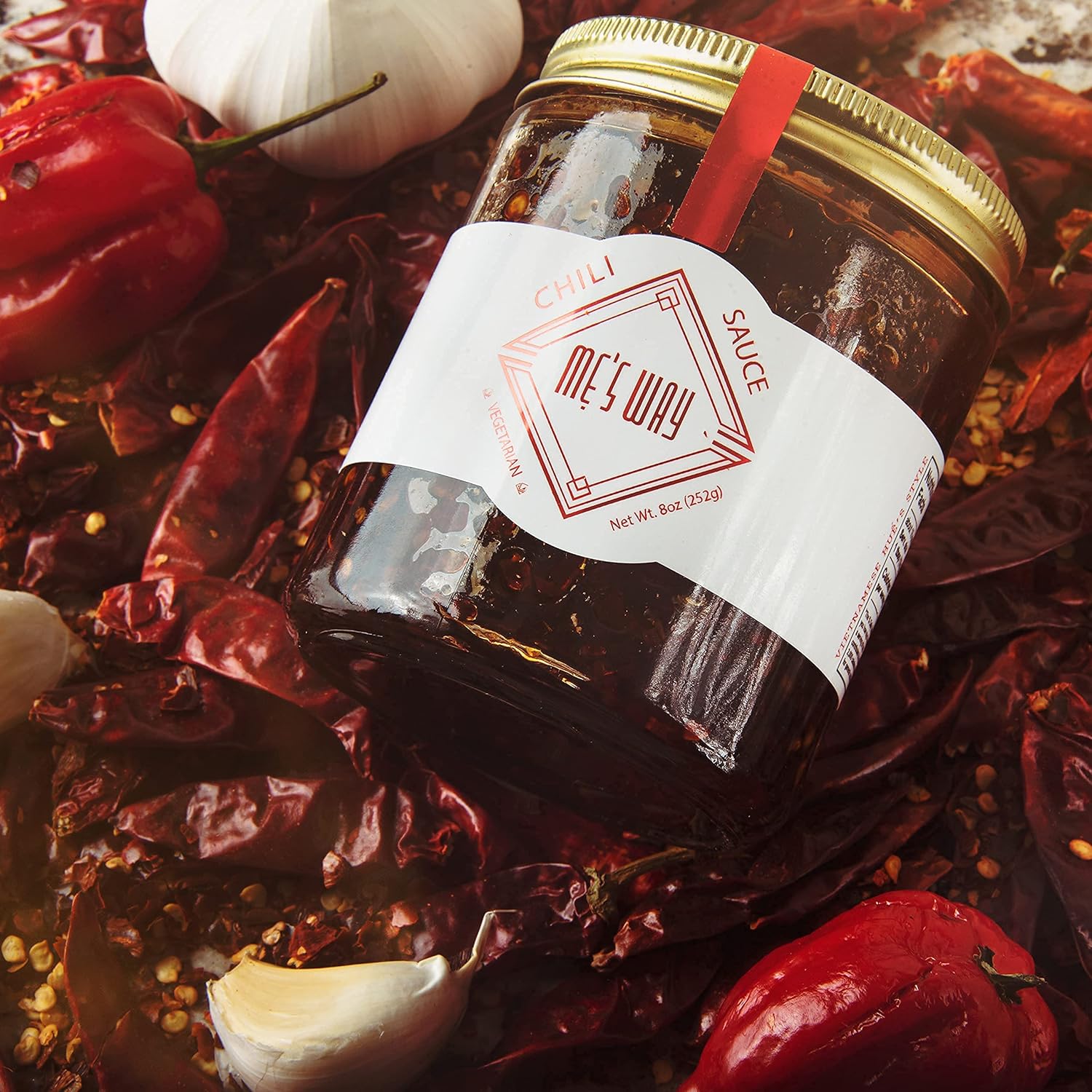 Salsa de chile vietnamita hecha a mano de M”S WAY  Pasta de chile casera  Chili rojo tradicional crujiente  Mezcla perfecta de especias, salsa de