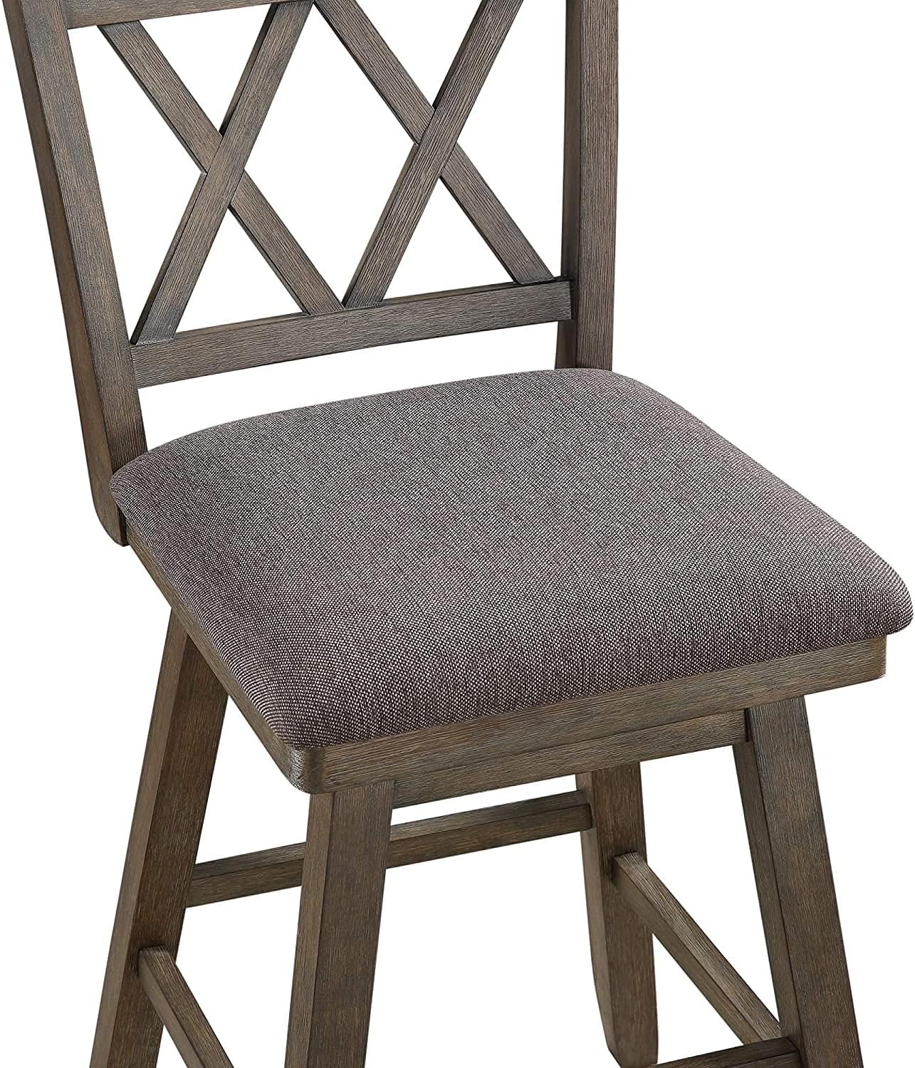 Home Brookline – Taburete giratorio de bar con mecanismo de giro de 360, taburetes rústicos de granja para encimera de cocina con cojín, altura del