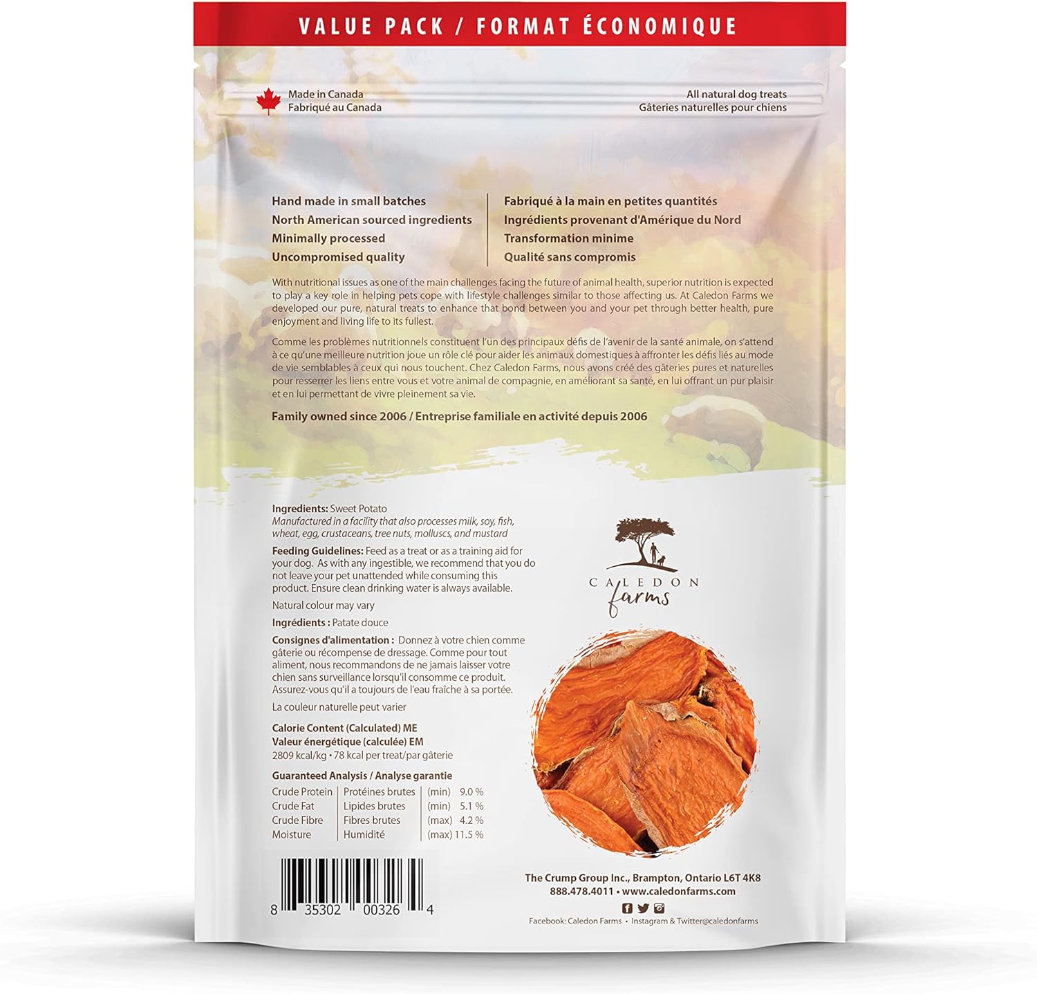 Caledon Farms Paquete económico de batata masticables de 28 oz795 g