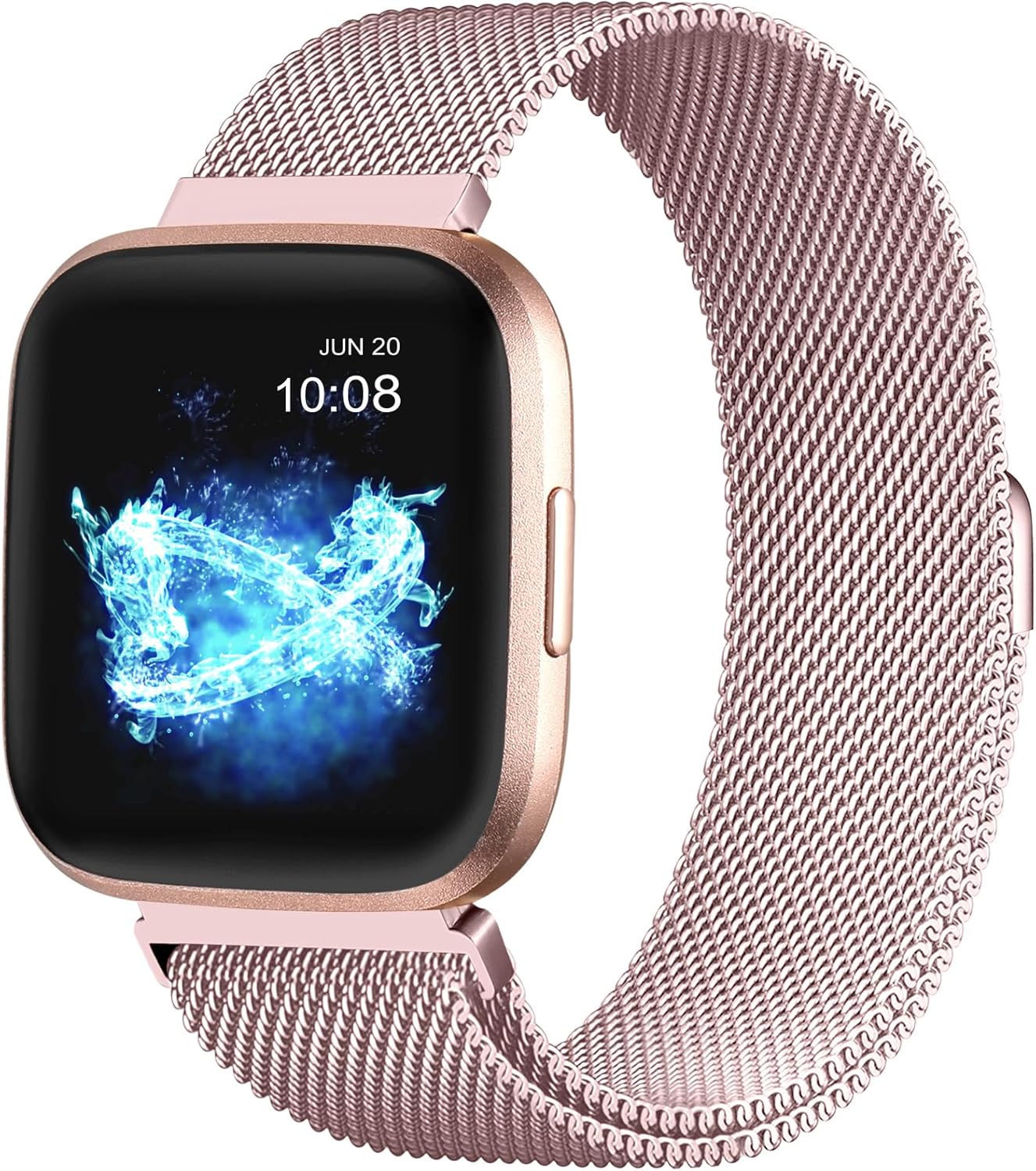 ZWGKKYGYH Compatible with Fitbit Versa 2 Bands for Women Men, Stainless Steel Metal Mesh Replacement Band Accessories Bracelet Strap with Magnet