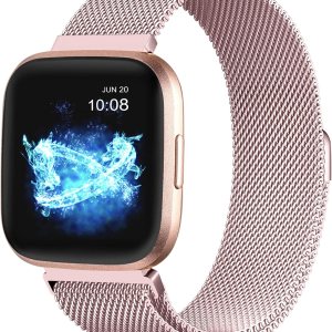 ZWGKKYGYH Compatible with Fitbit Versa 2 Bands for Women Men, Stainless Steel Metal Mesh Replacement Band Accessories Bracelet Strap with Magnet ZWGKKYGYH Compatible with Fitbit Versa 2 Bands for Women Men, Stainless Steel Metal Mesh Replacement Band Accessories Bracelet Strap with Magnet