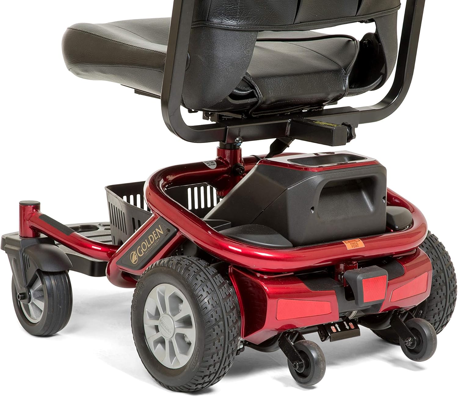 Golden Technologies New LiteRider Envy Silla de ruedas eléctrica, color rojo, asiento de 20 pulgadas