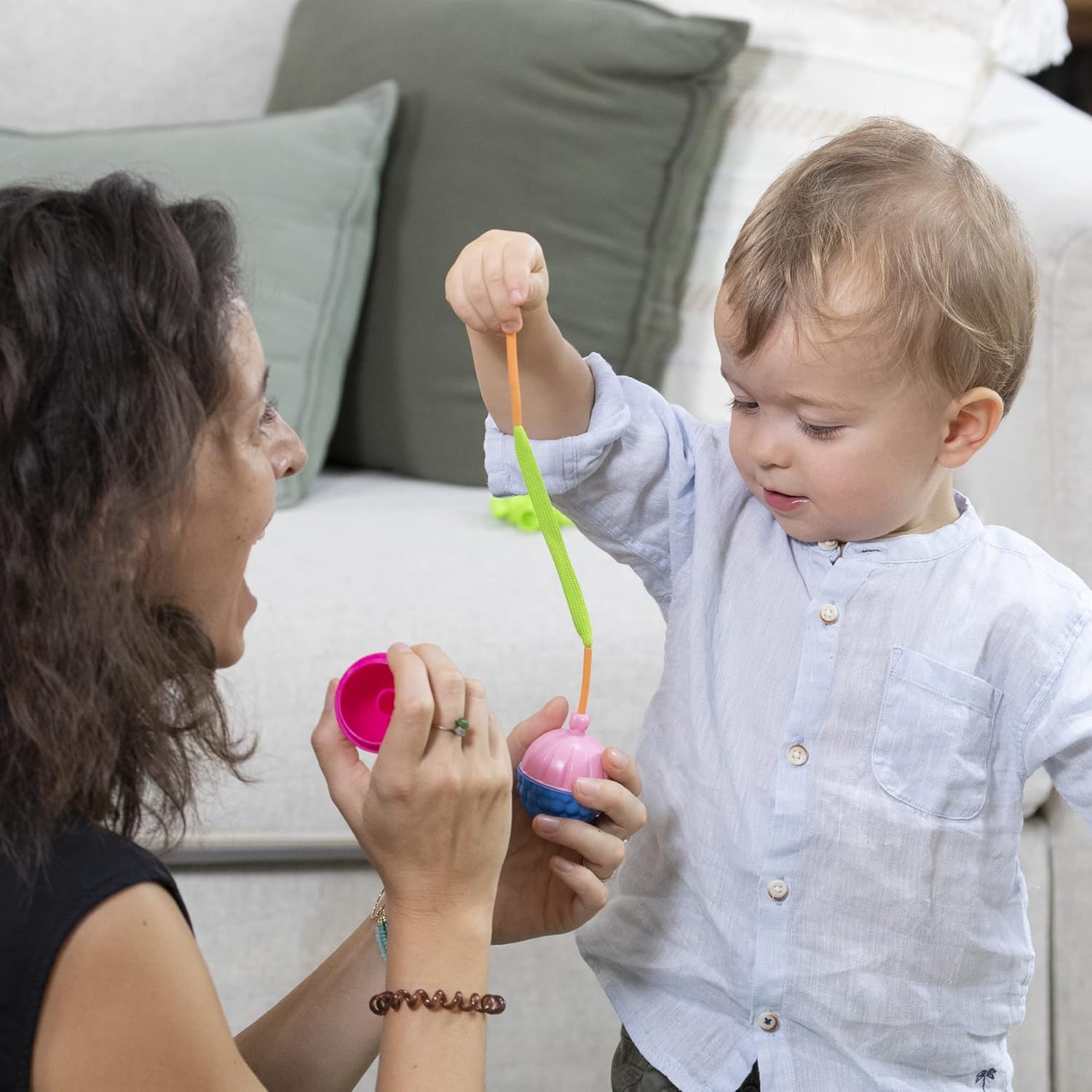 24 piezas de cuentas para bebés y niños pequeños, juguete educativo Montessori de construcción STEM de 10 meses a 3 años – BL200