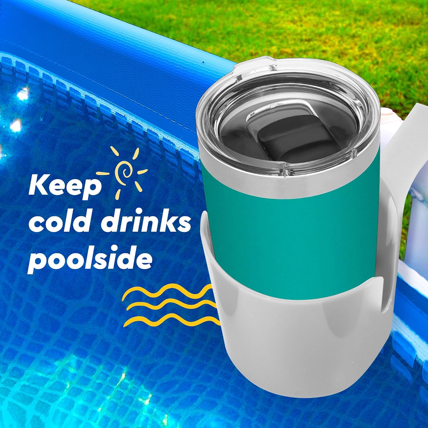 Impresa Soportes para bebidas de piscina  Paquete de 6  Suministros para piscina  Portavasos de piscina sobre el suelo para bebidas  Resistente a