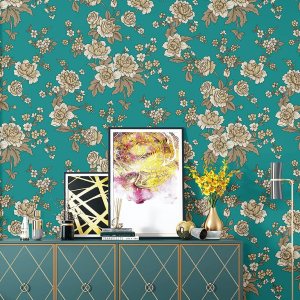 JZHOME 9008 – Papel tapiz floral para despegar y pegar de 17.7 pulgadas x 9.8 pies, color azulbeige, flor de peonía vintage, extraíble, JZHOME 9008 – Papel tapiz floral para despegar y pegar de 17.7 pulgadas x 9.8 pies, color azulbeige, flor de peonía vintage, extraíble,