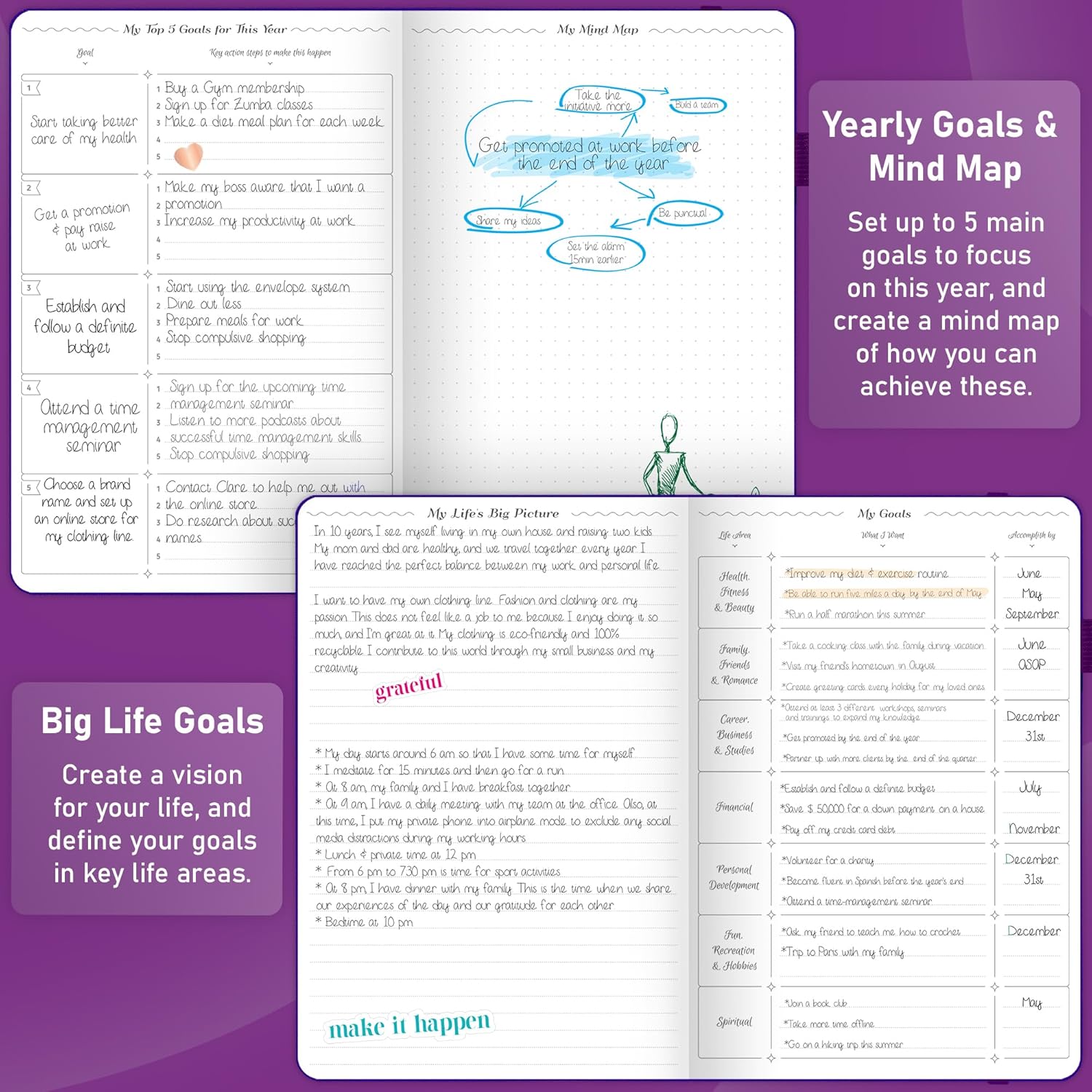 GoGirl Agenda semanal  Planificador de trabajo y vida por hora sin fecha con ranuras de tiempo  Organizador vertical para gestión diaria del tiempo